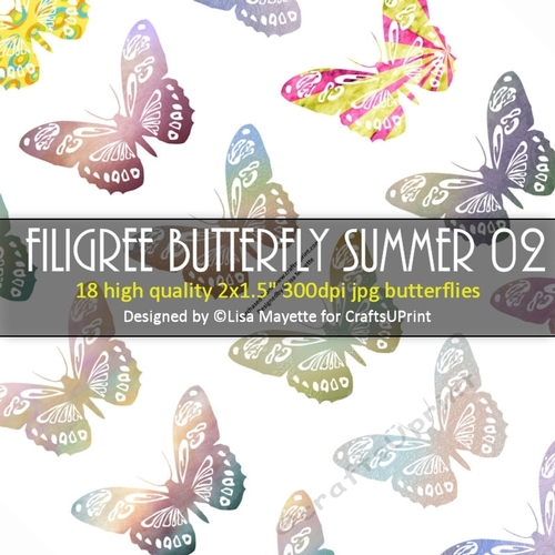 Filigree Butterfly Spring & Summer Decoupage Embellishment Craft Sheet 02