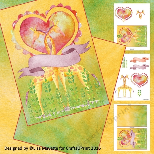 Loving Giraffes Valentines Day Decoupage Mini Kit