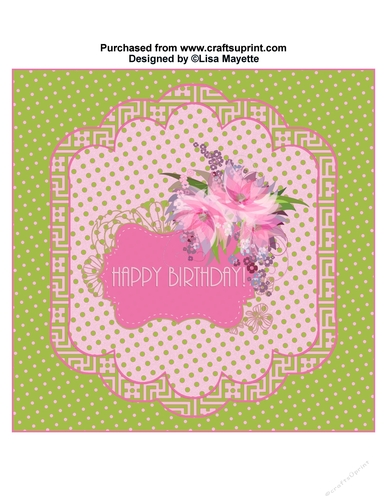Spring Floral in Pink & Green Quick Card Floral Card Topper