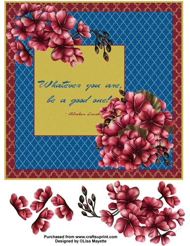 Moroccan Geraniums Quick Card Floral Card Topper