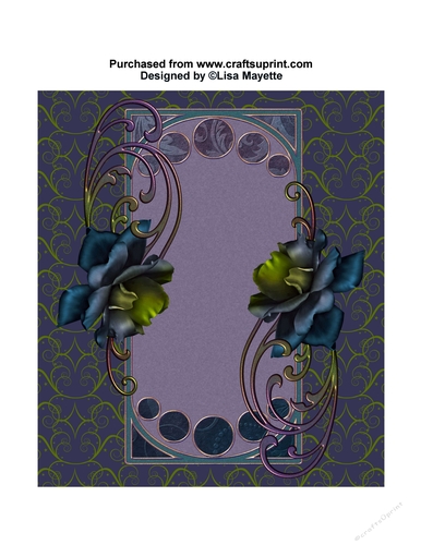 Art Nouveau November Rose Quick Card Floral Card Topper