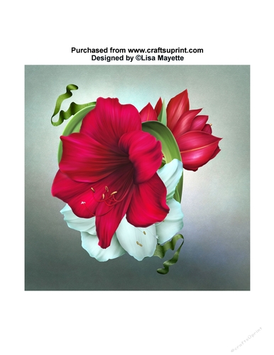 Amaryllis Quick Card Floral Card Topper