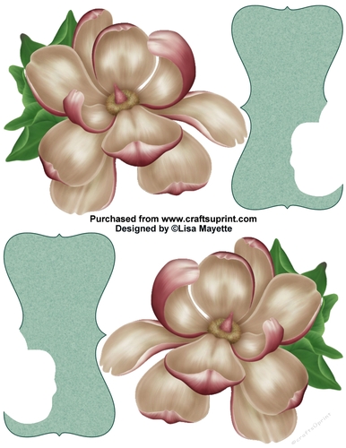 Shaped Magnolia Quick Card Floral Card Topper