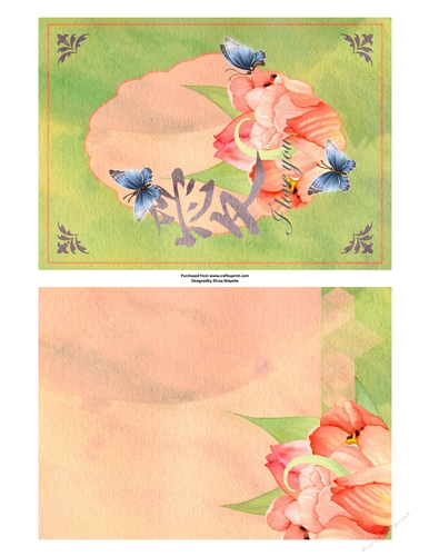 Watercolor Parrot Tulips Quick Card Floral Card Topper 02