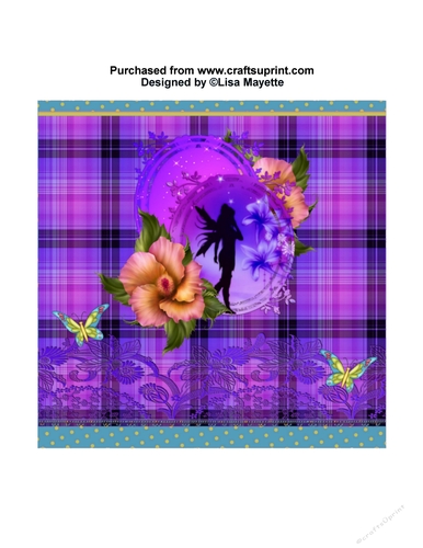 Tropical Purple Faery Plaid Quick Card Floral Card Topper