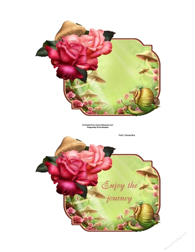 Magical Garden Mushrooms, Roses & Snail Card Quick Card Topper