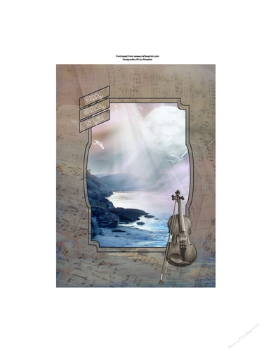 Ocean Music Card Quick Card Topper