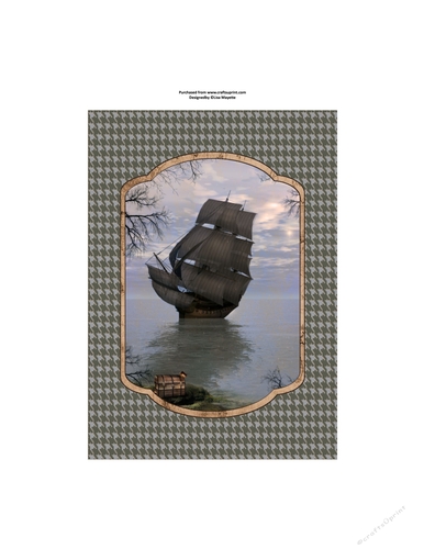 Houdstooth Pirates Tall Ship Quick Card Topper
