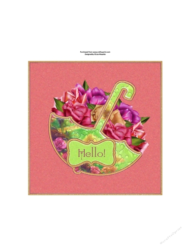 Secret Garden Umbrella Card Quick Card Topper