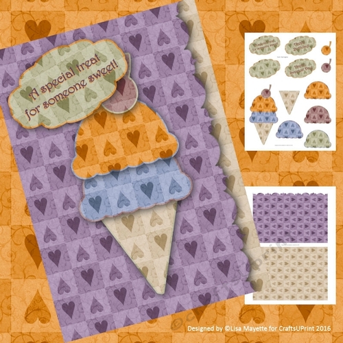 Ice Cream Love Decoupage Stacker Card Making Kit