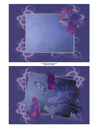 Purple & Pink Anemones & Lace Fairy Silhouette Quick Card Topper