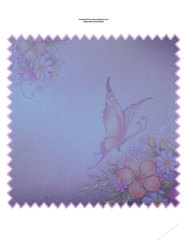 Stamp Shaped Butterfly & Flowers Quick Card Topper Card Base