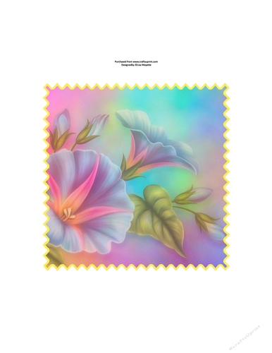Enchanting Morning Glories Floral Stamp Shaped Card Base