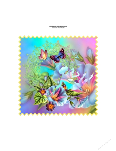 Enchanting Fairy Lace Doily Morning Glories Quick Card Topper