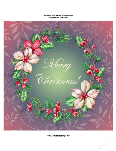 Enchanting Christmas Poinsettias Watercolor Floral Quick Card Topper
