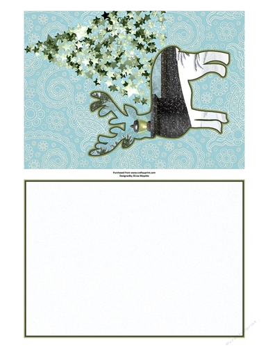 Snow Deer & Starry Tree Winter Holiday Quick Card Topper