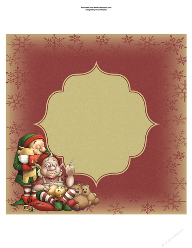 Teddy Bears & Chistmas Elves Winter Holiday Quick Card Topper