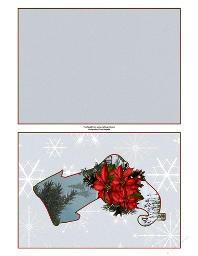 Poinsettia Holday Stocking Quick Card