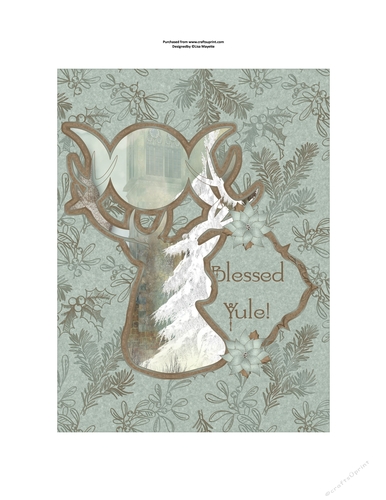 Winter Castle Yule Deer Floral Quick Card Topper