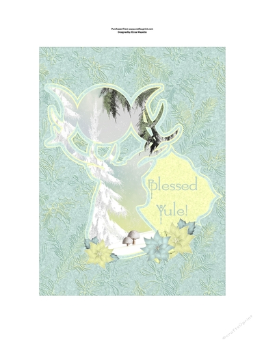Winter Sunrise Yule Deer Floral Quick Card Topper