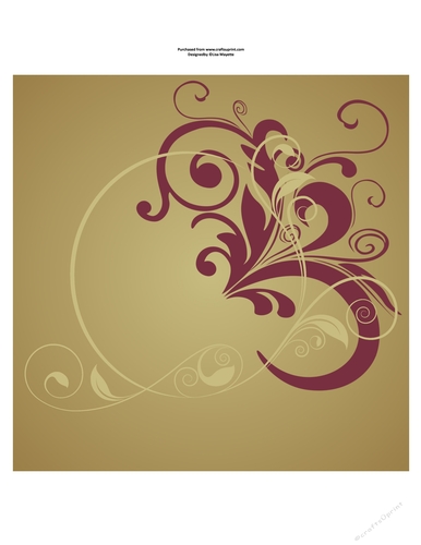 Red & Gold Floral Insert