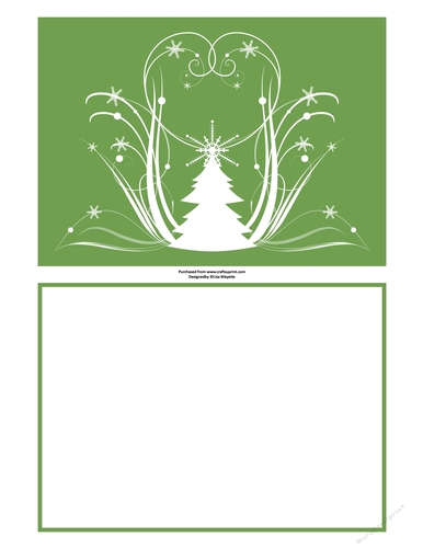 Wnite & Green Whispy Christmas Tree Quick Card Topper & Insert