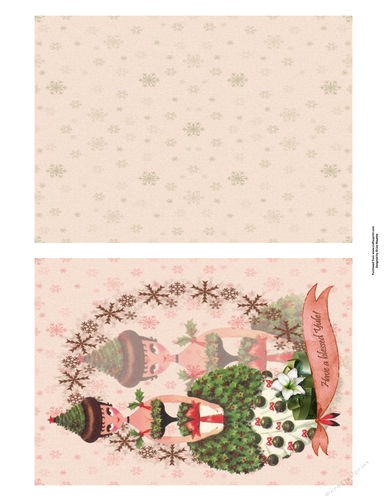 Vintage Holly Fairy Yule Quick Card with Insert