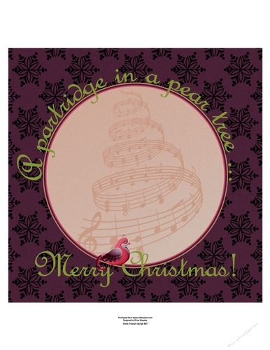 The First Day of Christmas Partridge Pear Tree Christmas Insert