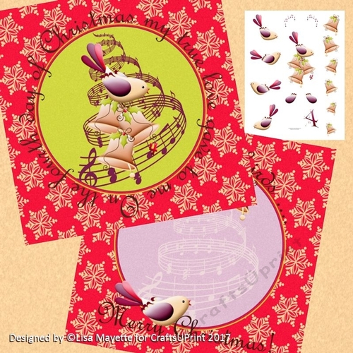 The Fourth Day of Christmas Four Calling Birds Card Making Mini Kit