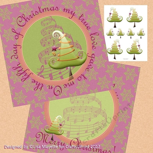 The Fifth Day of Christmas Five Golden Rings Card Making Mini Kit