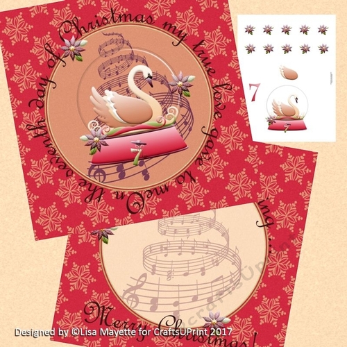 The Seventh Day of Christmas Seven Swans Swimming Card Making Mini Kit