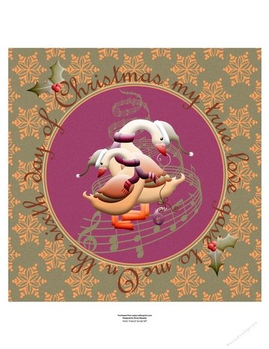 The Sixth Day of Christmas Six Geese Laying Quick Card Topper