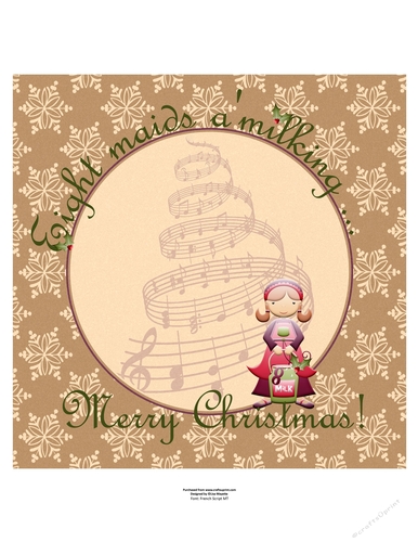 The Eighth Day of Christmas Eight Maids Milking Quick Card Insert