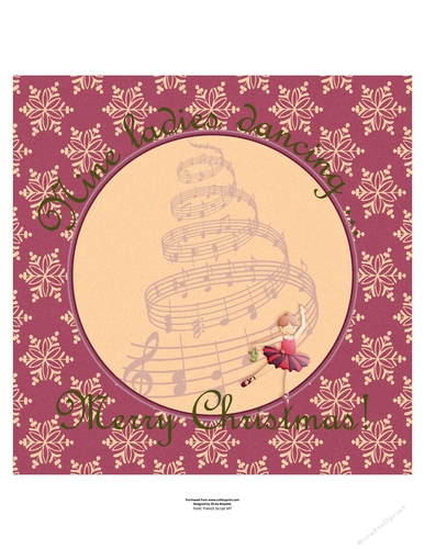 The Ninth Day of Christmas Nine Ladies Dancing Quick Card Insert