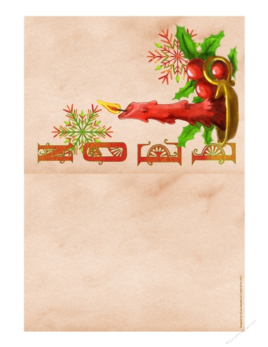 Vintage Style Noel Candle Christmas Print & Fold Quick Card