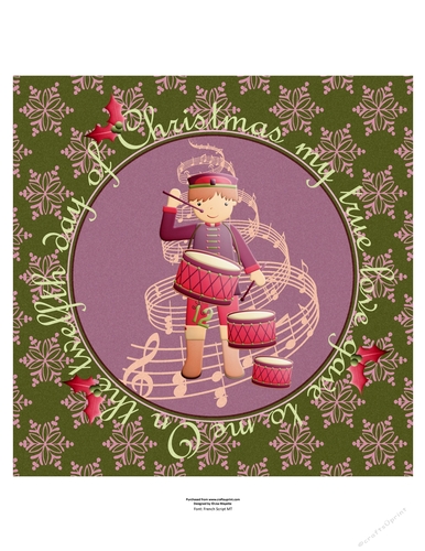 The Twelfth Day of Christmas Twelve Drummers Drumming Quick Card Topper