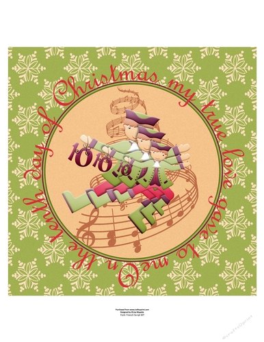 The Tenth Day of Christmas Ten Lords Leaping Quick Card Topper