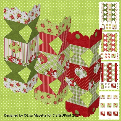 3D Christmas Ornaments Decoupage Christmas Cracker Boxes