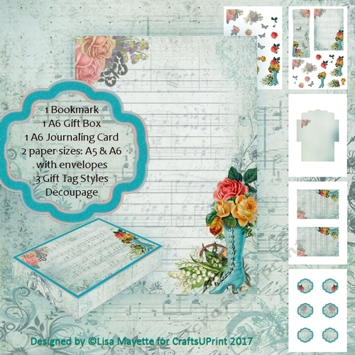 Beautiful Booty Vintage Art Decoupage A5 & A6 Stationery Kit