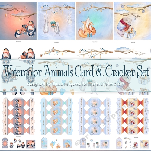 Winter Holiday Animal Quick Card & Cracker Decoupage Set