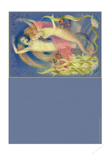 Art Deco The Little Mermaid Lovers Cut & Fold Quick Card