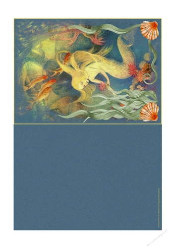 Art Deco The Little Mermaid Cut & Fold Quick Card