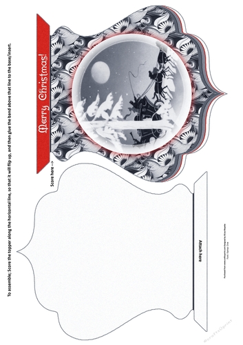 Red & Black Art Deco Christmas Buggy Quick Card