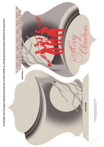 Red & Black Art Deco Christmas Gents Quick Card
