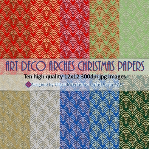 Art Deco Arches Christmas Paper Pack