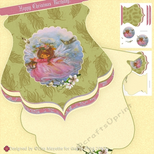 Vintage Holiday Angel Decoupage Qua-trefoil Shaped Card Kit