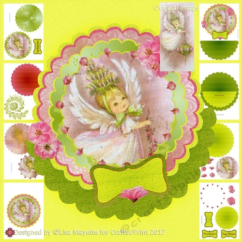 Vintage Christmas Angel Decoupage Wobble Card Making Kit