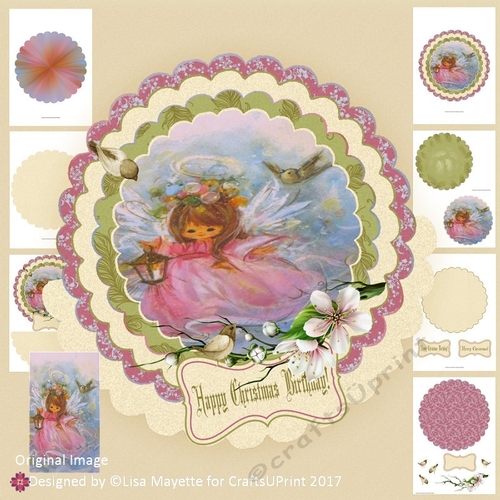 Vintage Holiday Angel Decoupage Wobble Card Making Kit