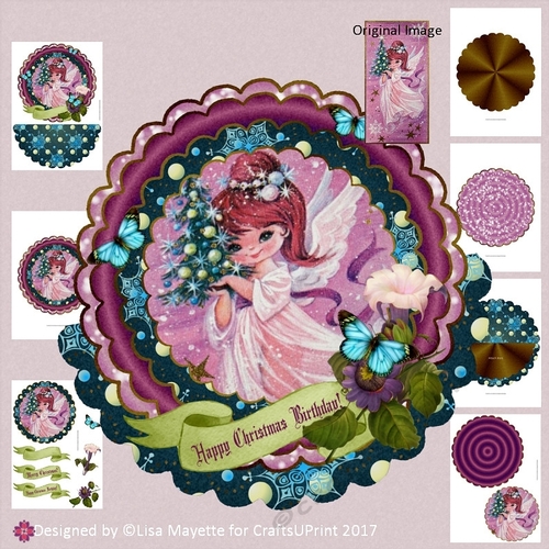 Vintage Pink Angel Decoupage Wobble Card Making Kit