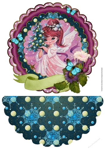 Vintage Pink Angel Decoupage Wobble Card Quick Card Topper & Base